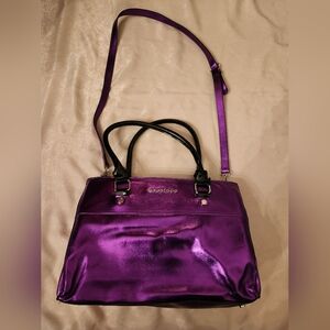 Younique Purple Handbag with Black Straps